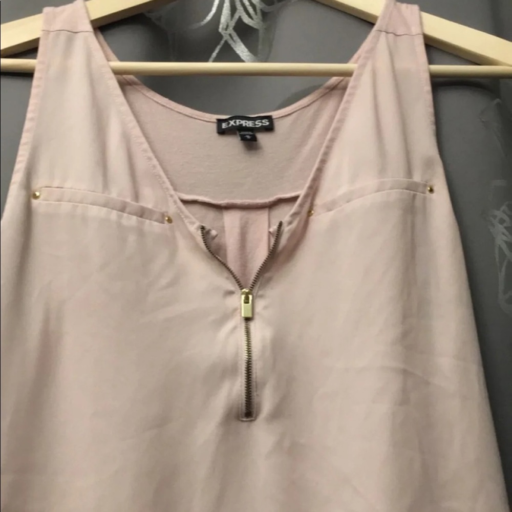 Express Zipper V neck tank top